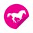 Icon of a pink car sticker of a galloping horse.